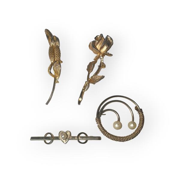 Vintage lot of 9 brooches pins EUC - Picture 3 of 3